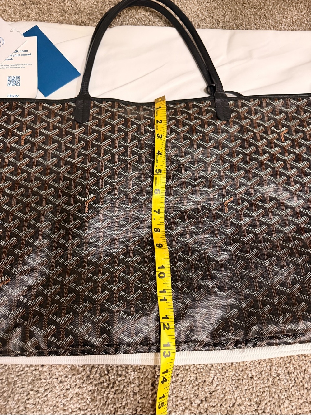 Goyard Saint Louis GM tote in Black and Brown Goyard Canvas - Picture 3 of 16